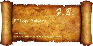 Fülöp Babett névjegykártya
