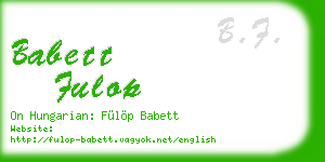 babett fulop business card