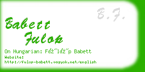 babett fulop business card